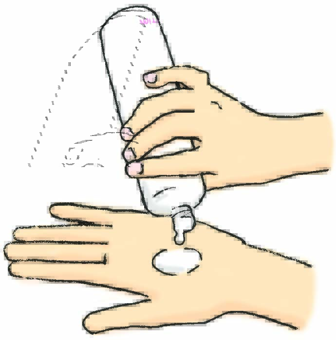 化粧水を取り出します