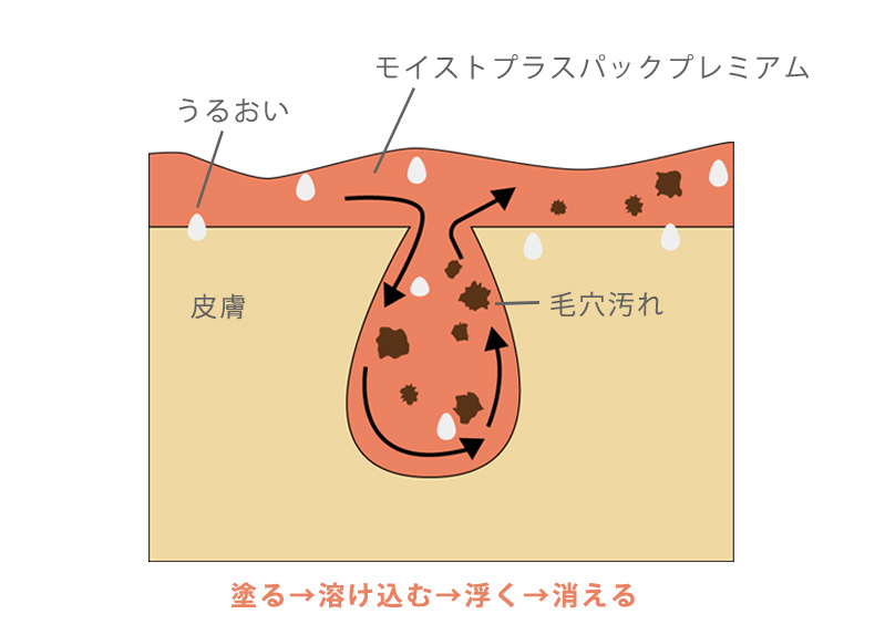 モイストプラスパックプレミアムが毛穴をきれいにする仕組み