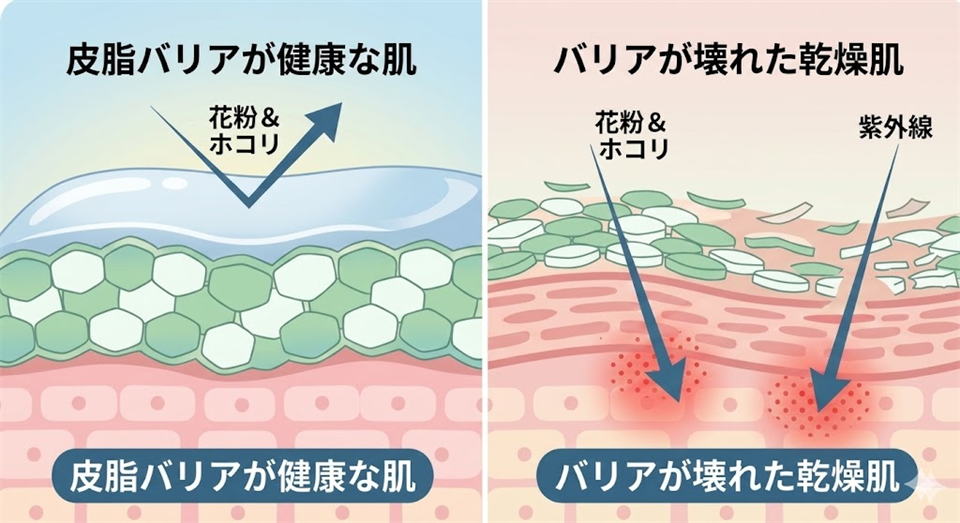 花粉を肌に触れさせないことなのです。