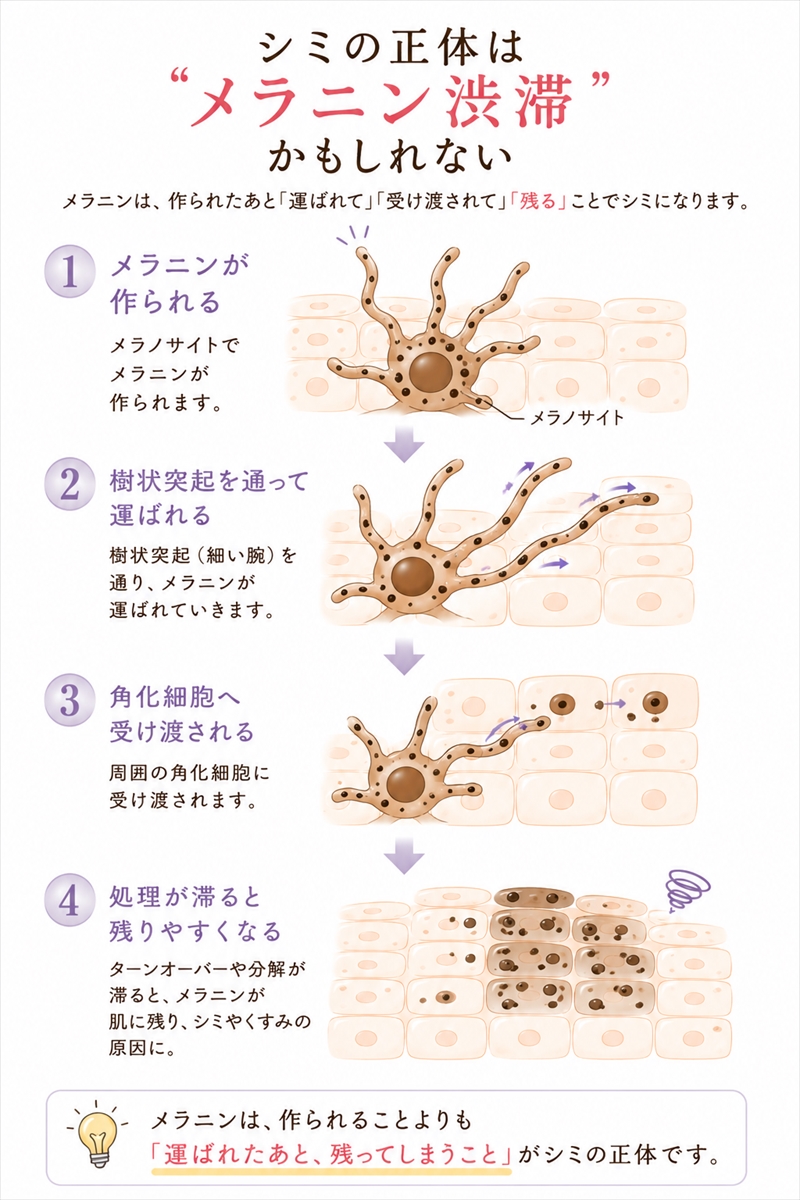 シミの正体はメラニン渋滞