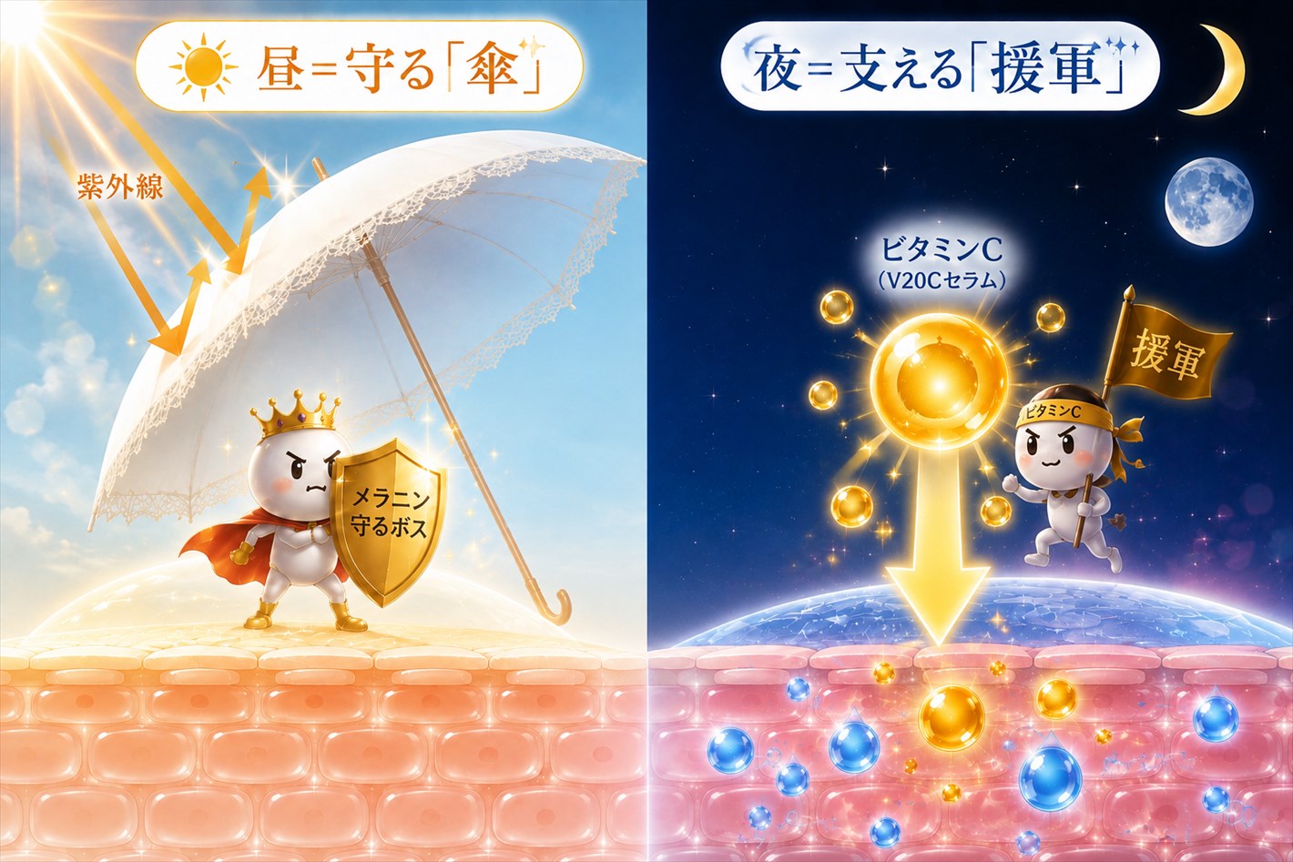 【夜は援ける】蓄積した酸化ストレスへ「ビタミンC」という援軍を送る
