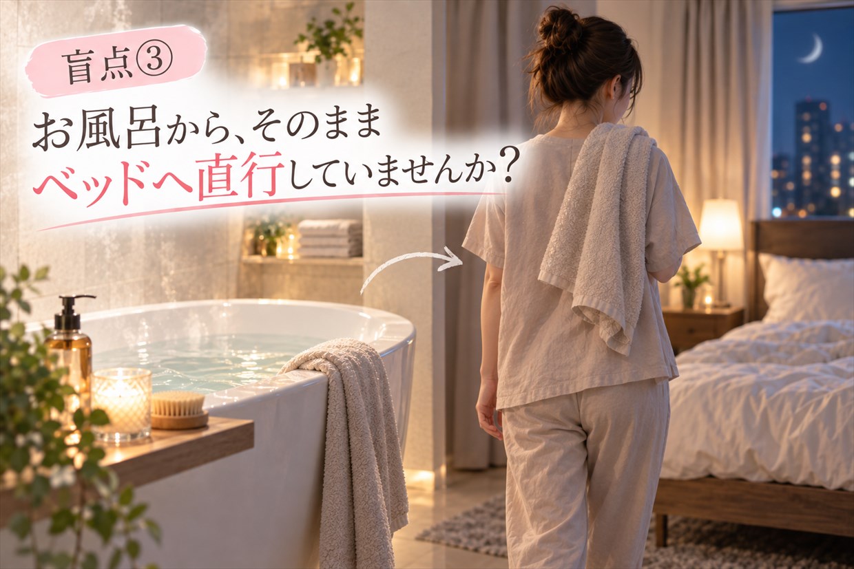 お風呂からそのままベッドへ直行