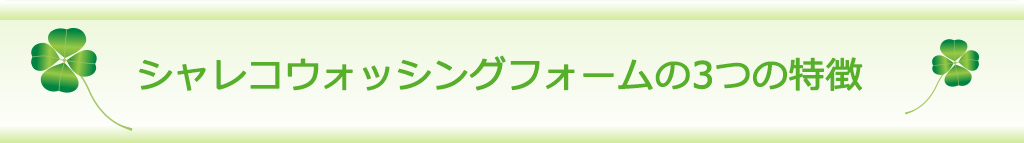 シャレコウォッシングフォーム3つの特徴