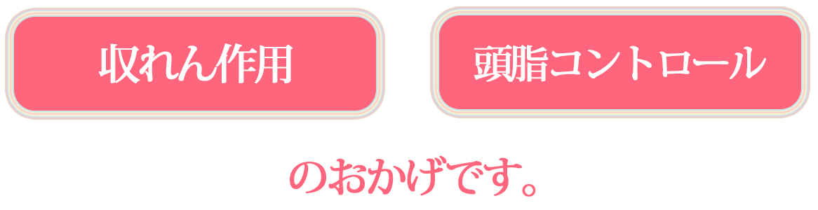 「収れん作用」「頭脂コントロール」